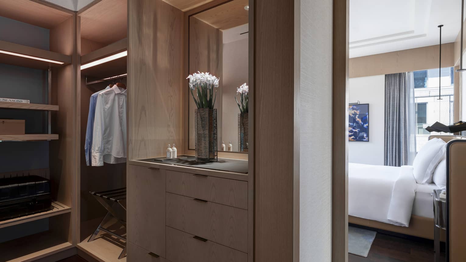 Bedroom with walk-in closet