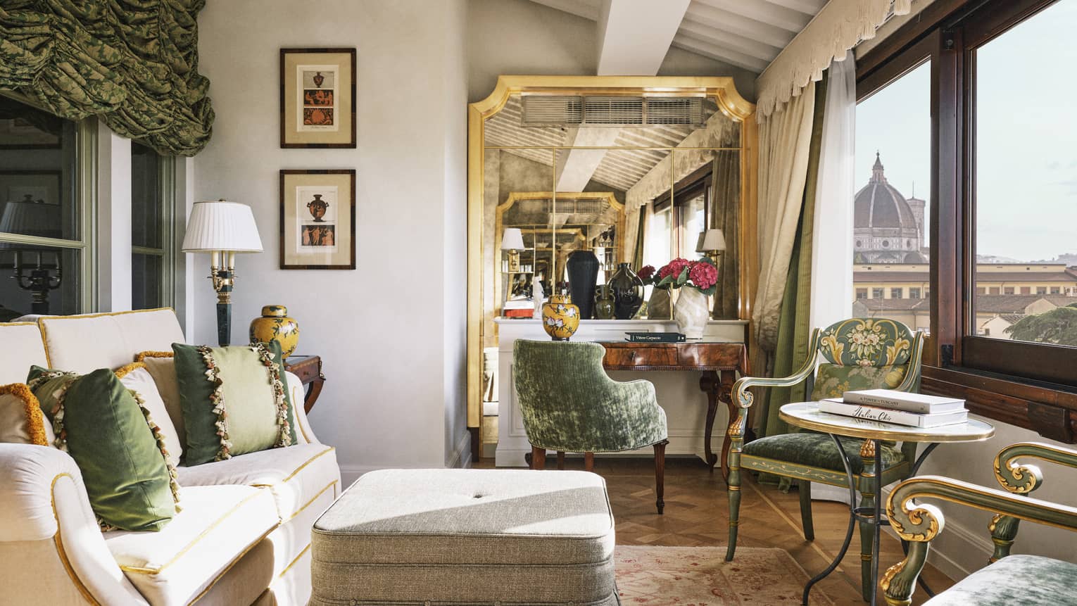 Sitting room with view of the Duomo, Executive Suite at Four Seasons Hotel Florence