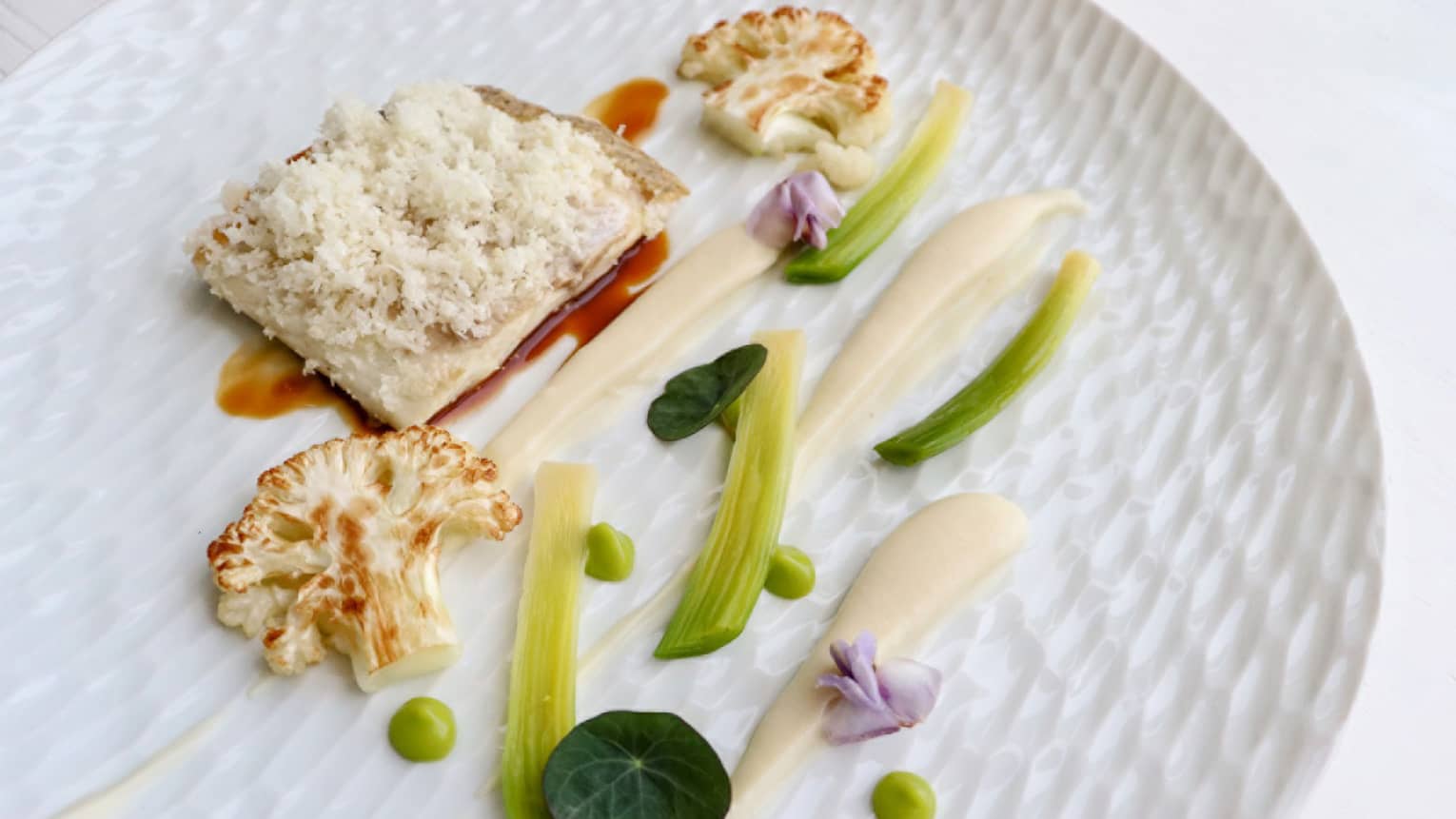 Branzino ?�Grilled Sea Bass, Spring Onion, Cabbage