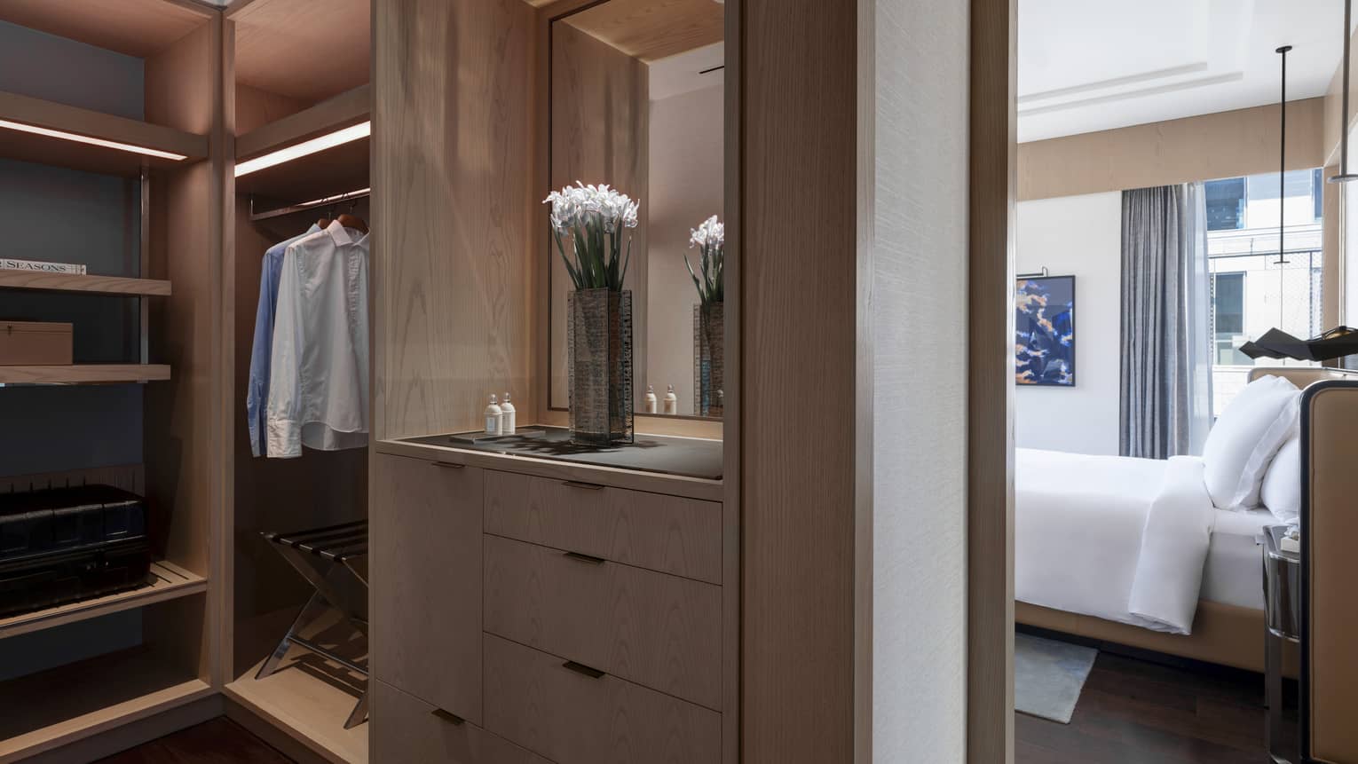 Bedroom with walk-in closet
