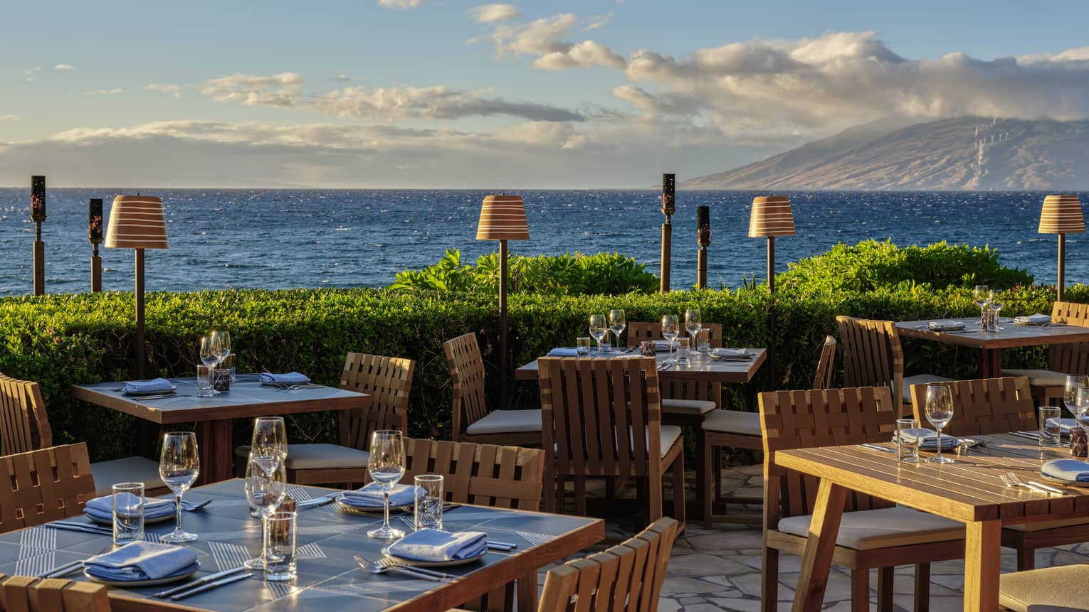 Oceanfront dining terrace