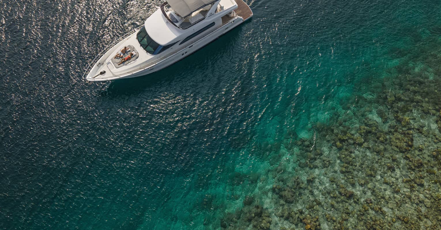 A small ship on the ocean.