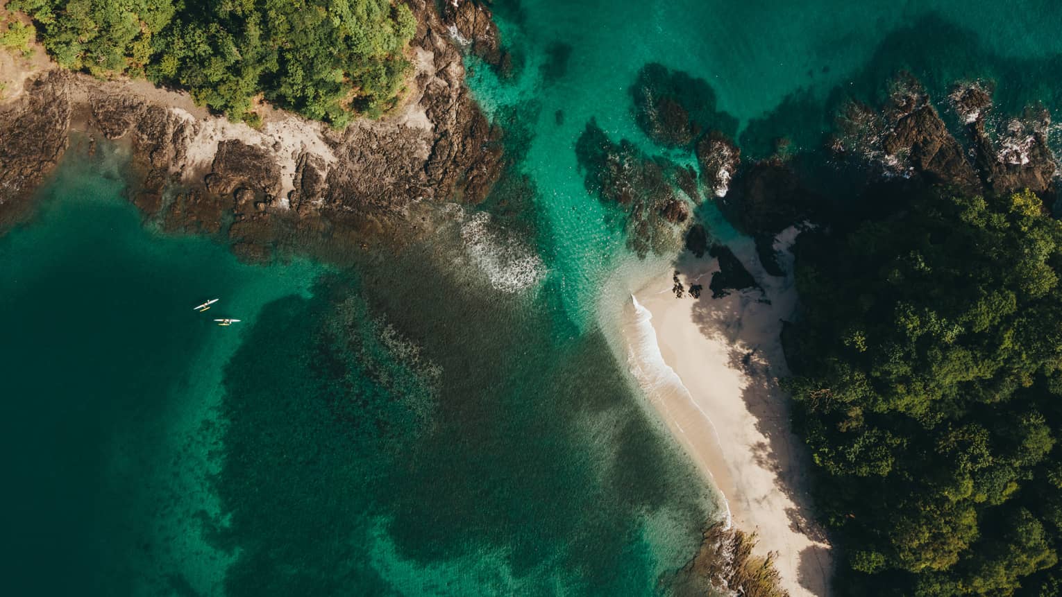 Aerial view of a lagoon