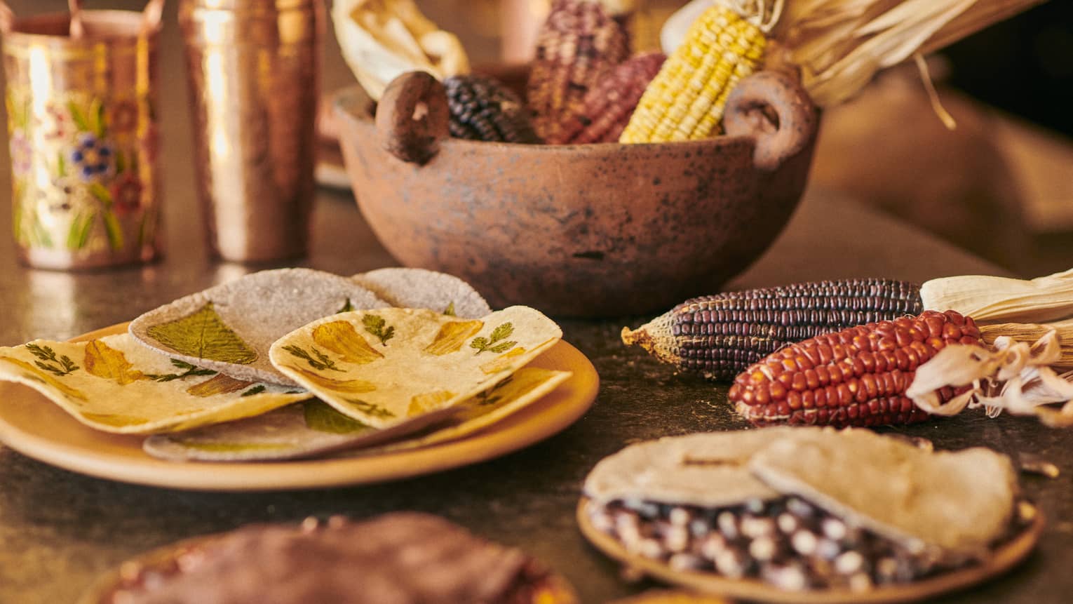 An assortment of corns for making tortillas.