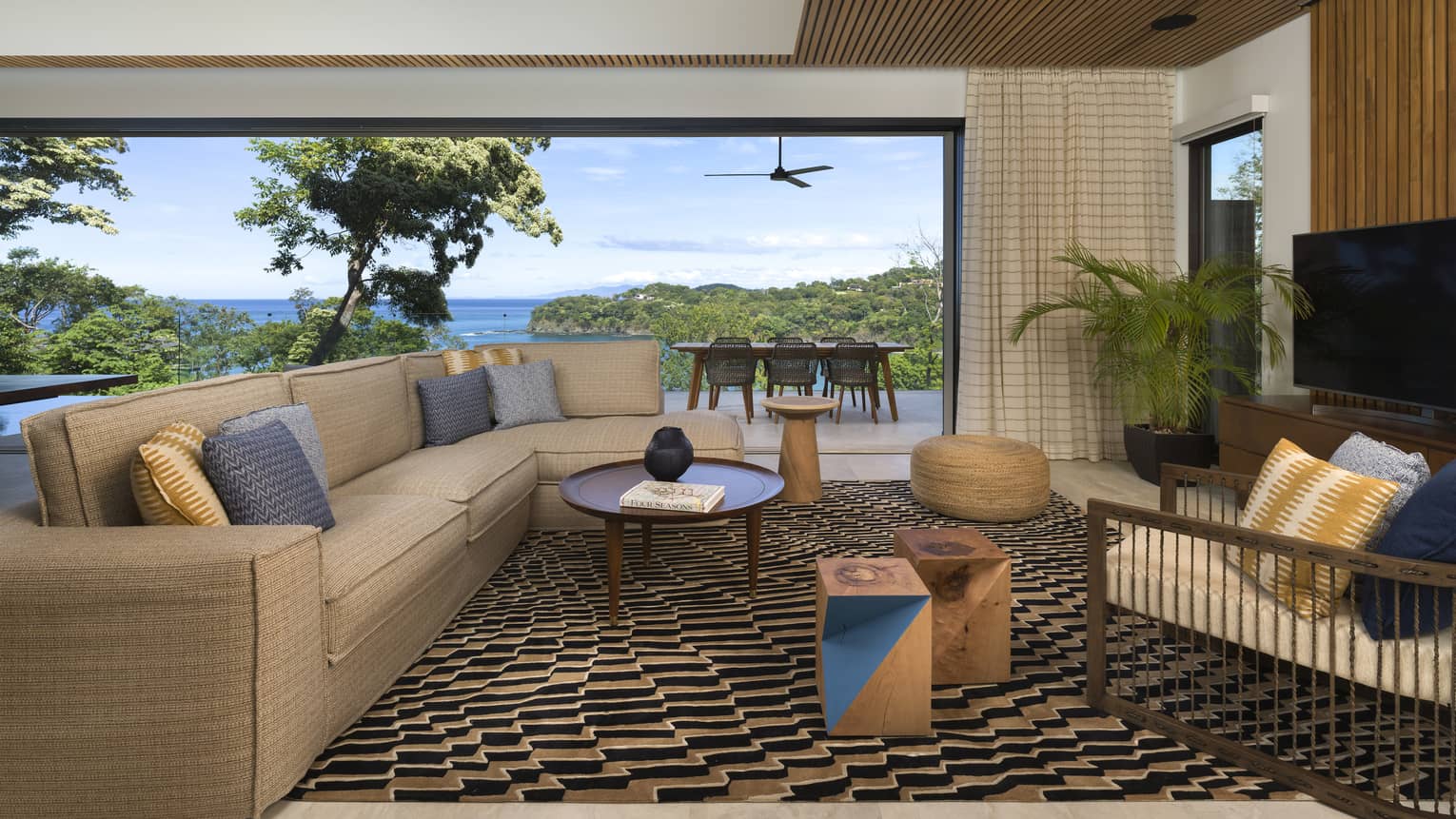 Living Room at an ocean-view suite