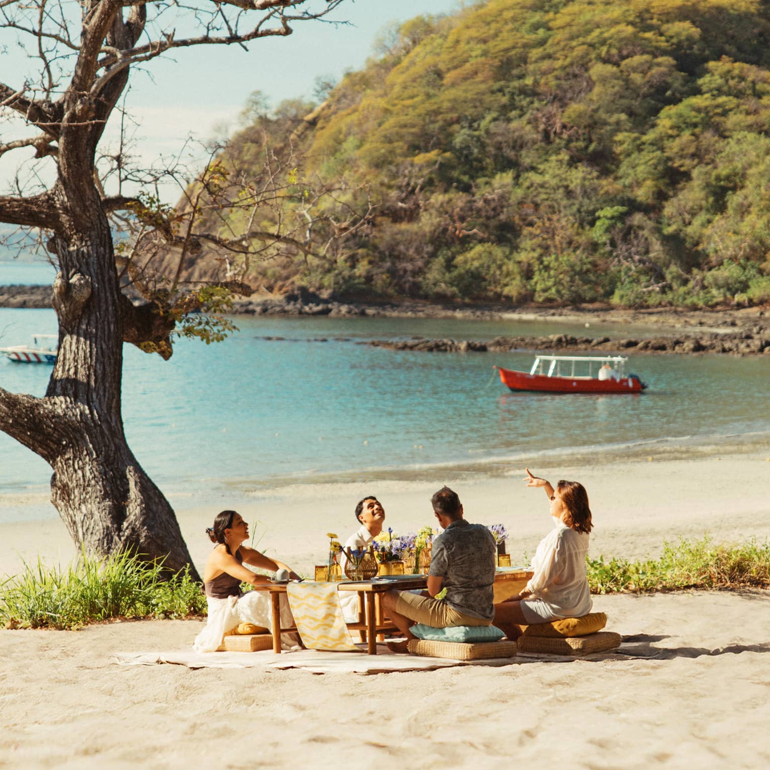 Private picnic set up on a beach