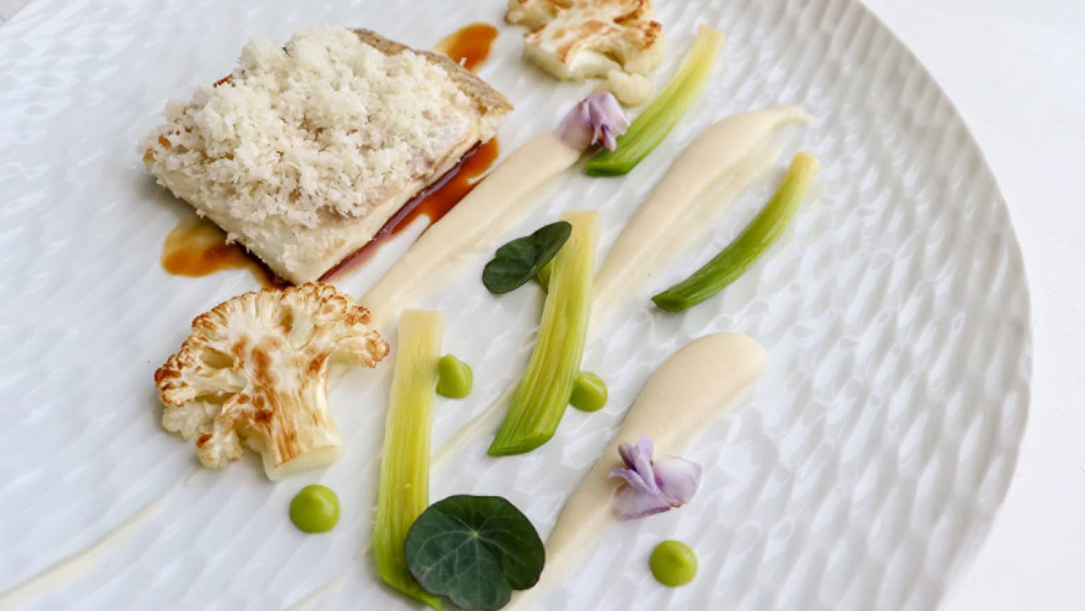 Branzino ?�Grilled Sea Bass, Spring Onion, Cabbage