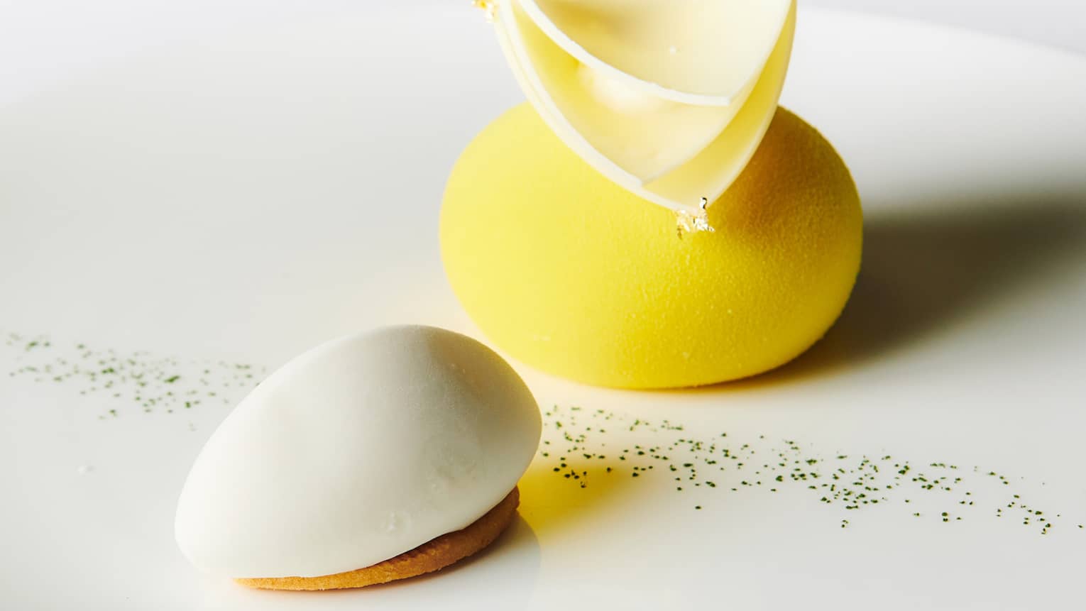 White and yellow dessert