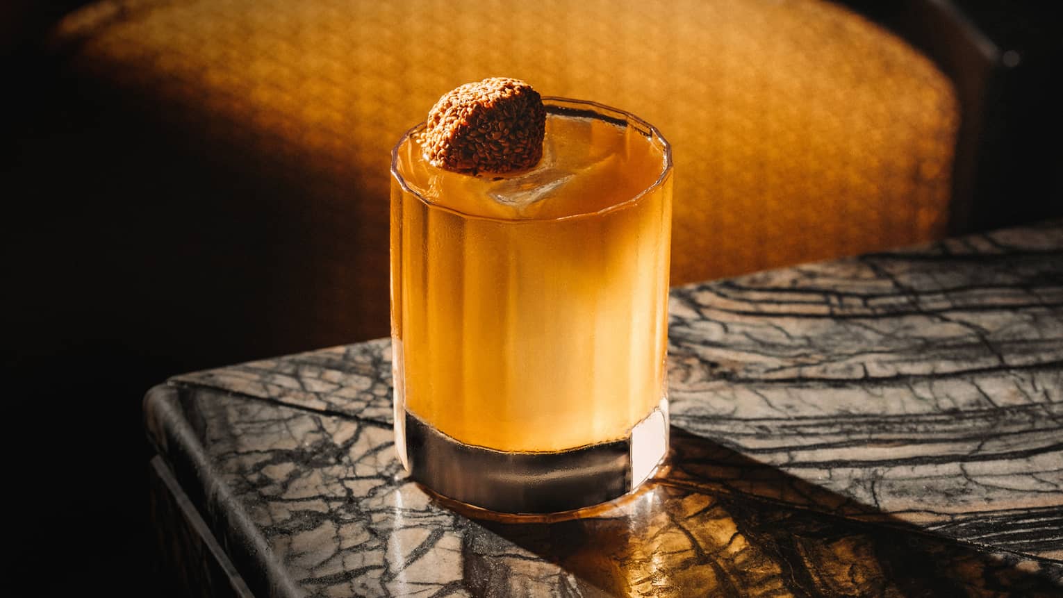 Whisky cocktail served in a rocks glass