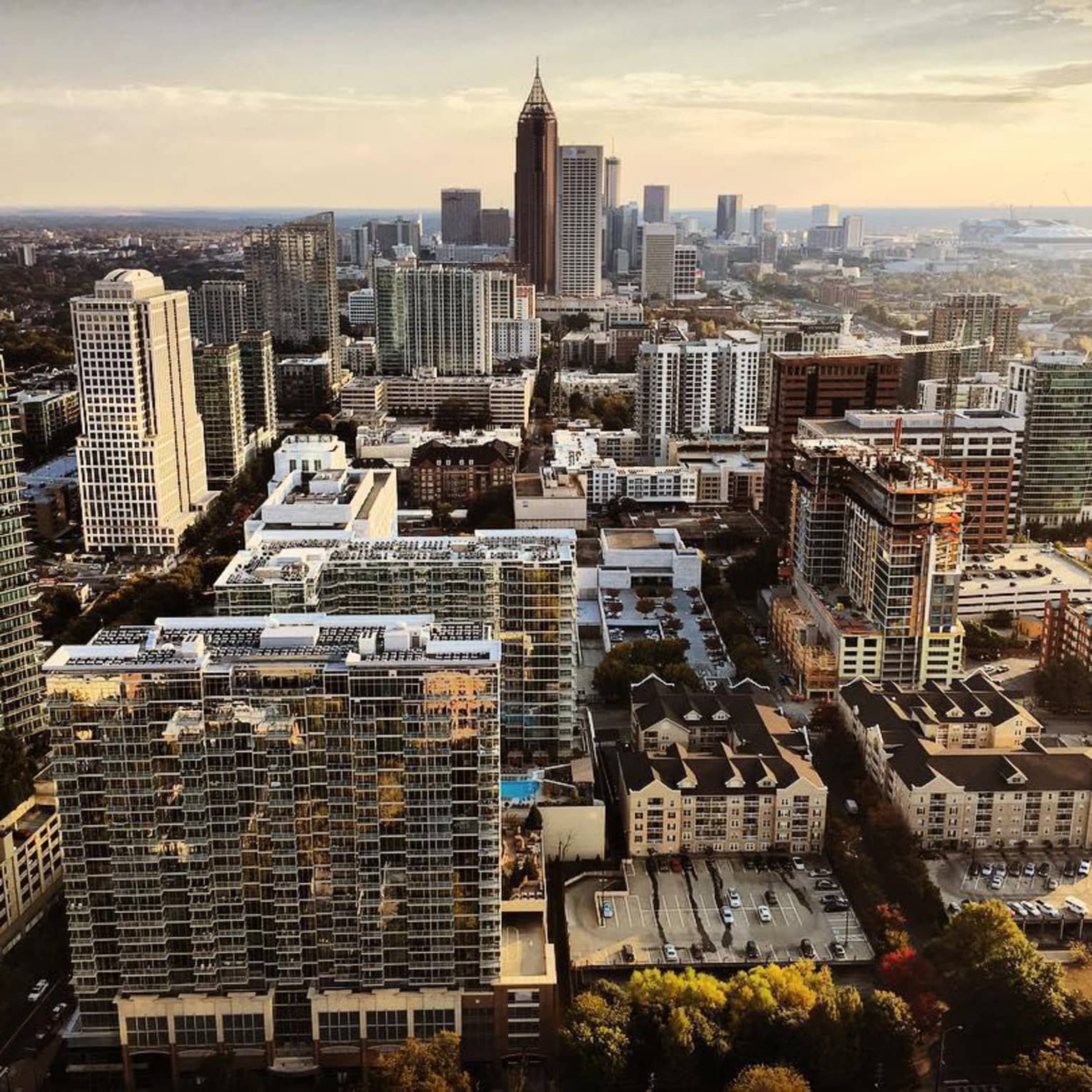 Aerial view of Atlanta city skyline
