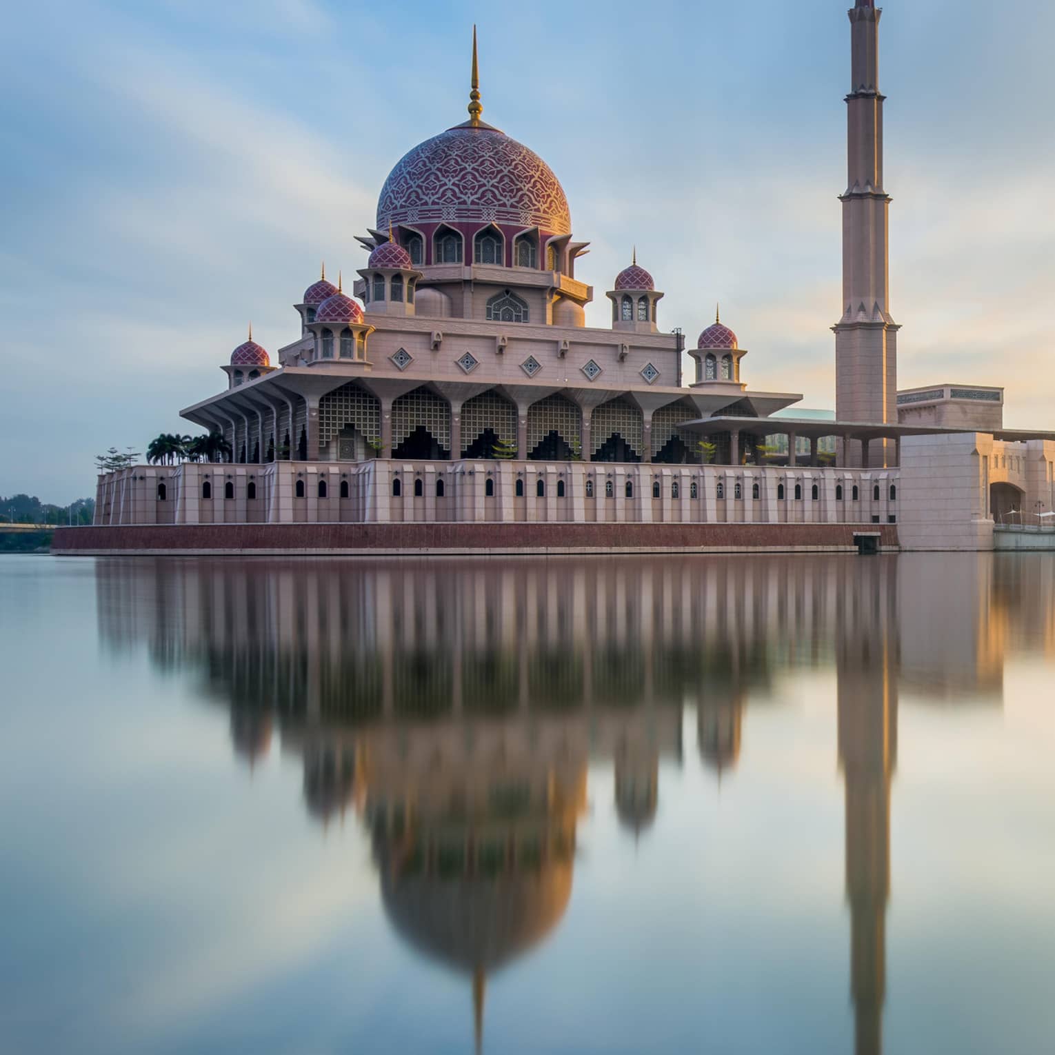 Putra Mosque reflects off the river