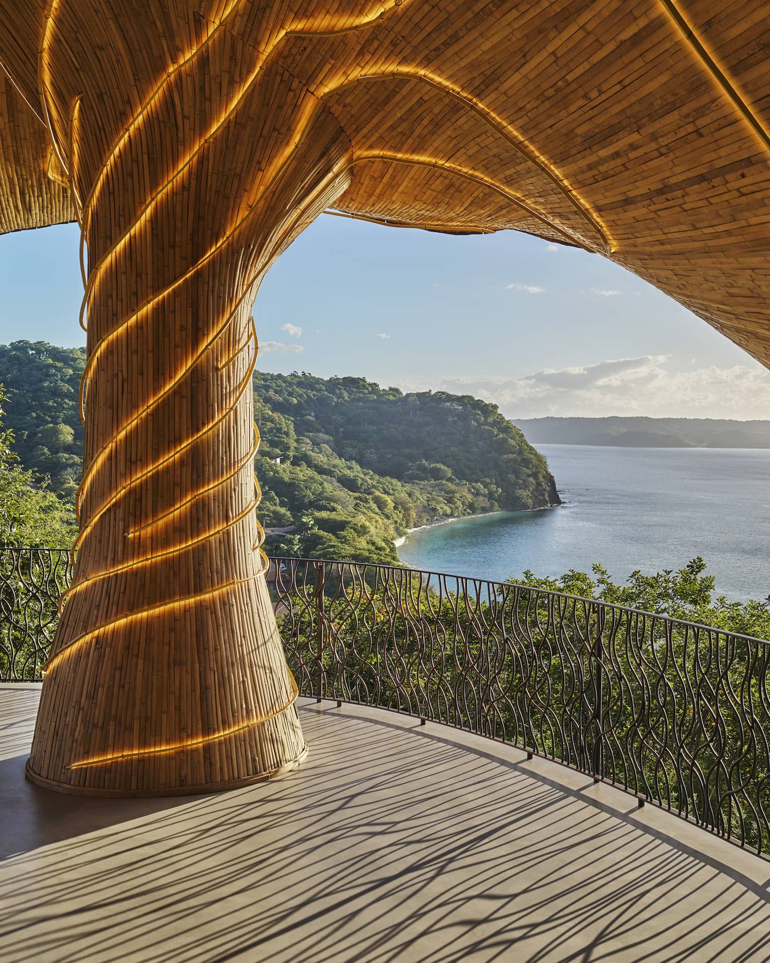 Interior of Wellness Shala looking out onto the ocean
