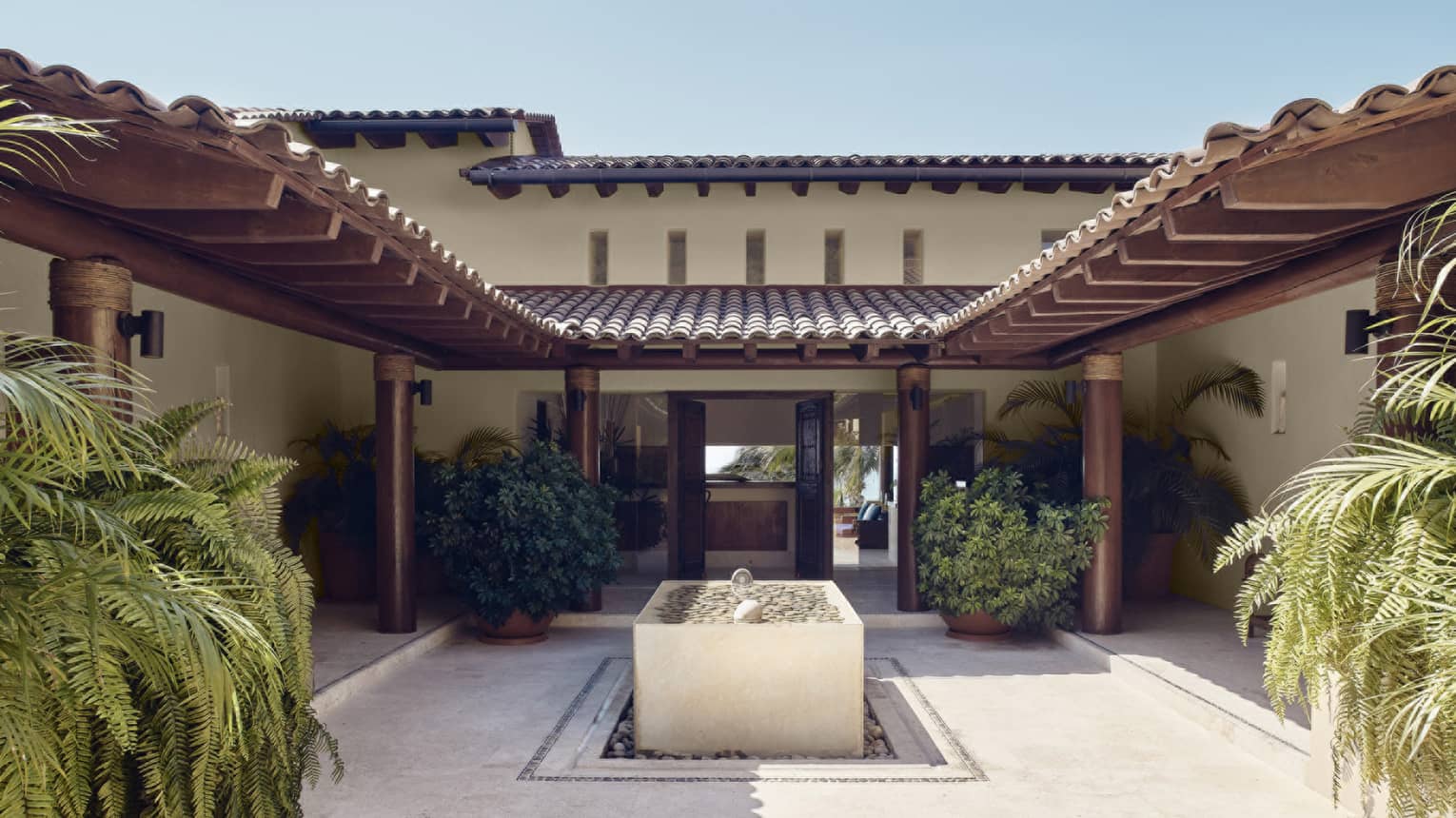Courtyard of private villa in Punta Mita