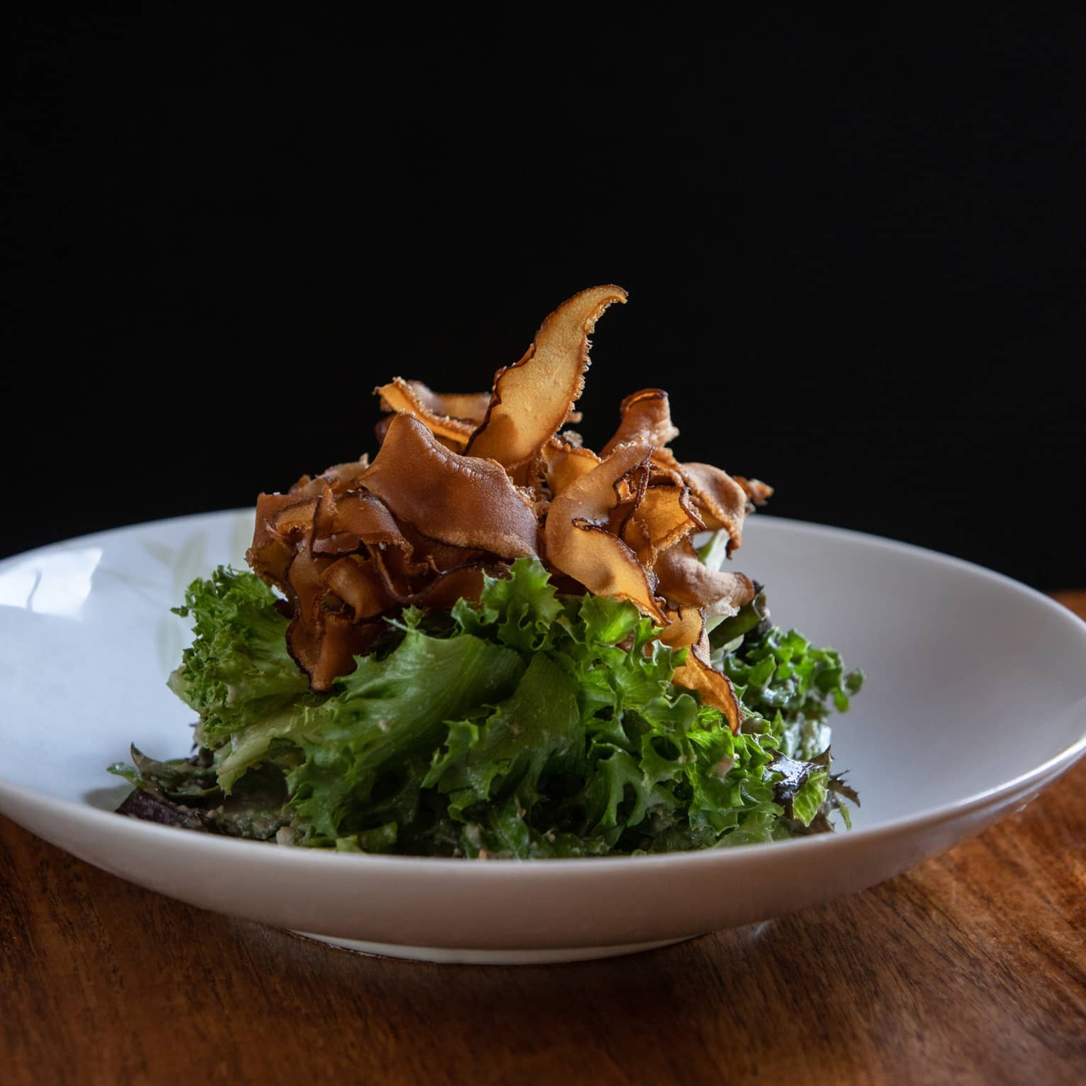 Crispy Mushroom Salad with Truffle Goma Dressing