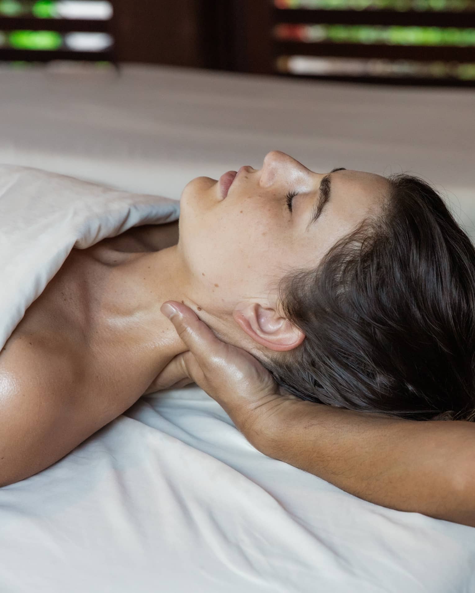 Woman gets a spa treatment