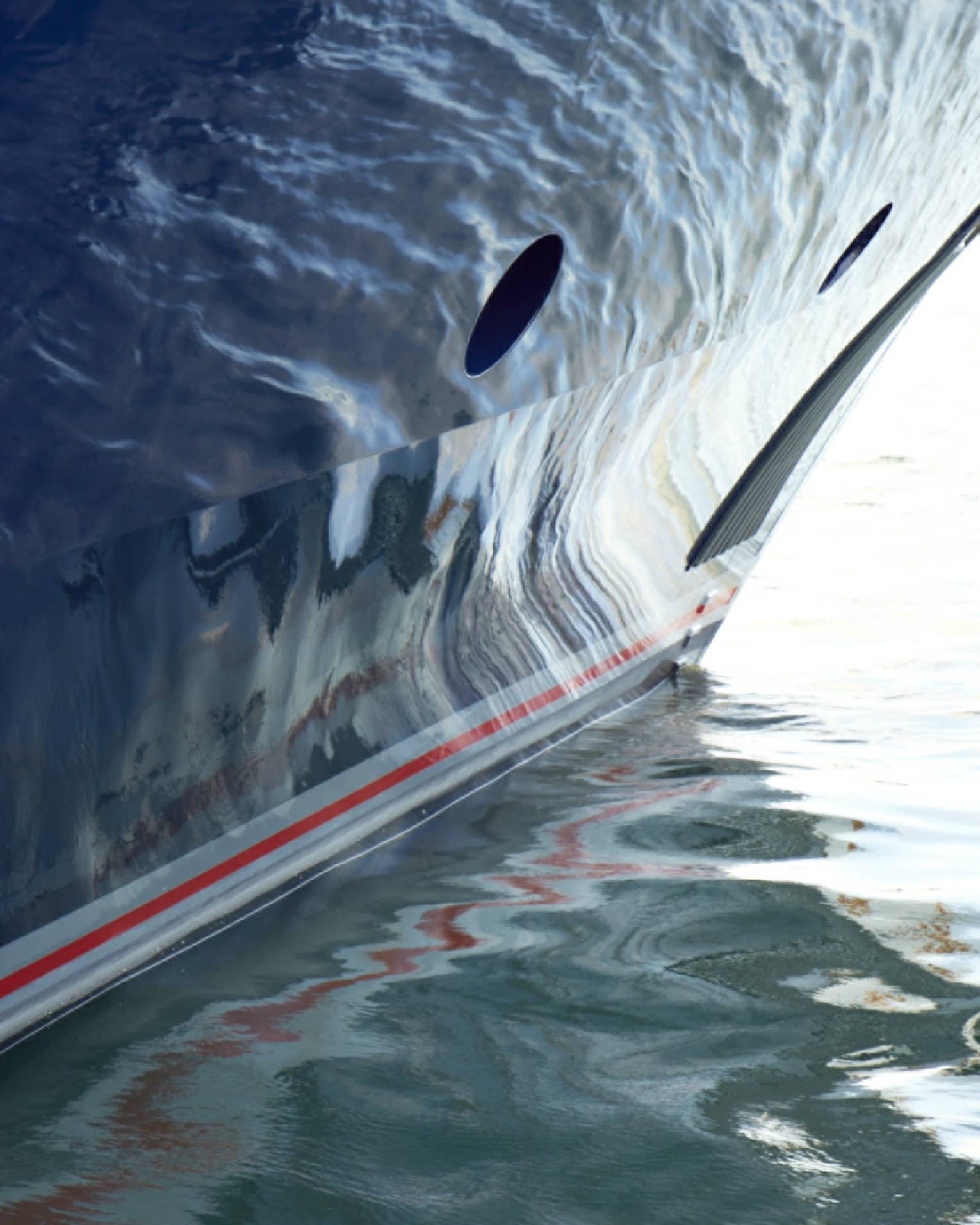 Close-up of yacht on the water
