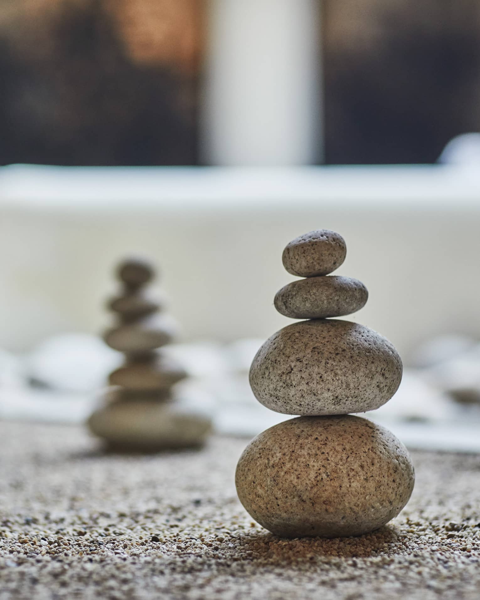 Round stones stacked on top of each other