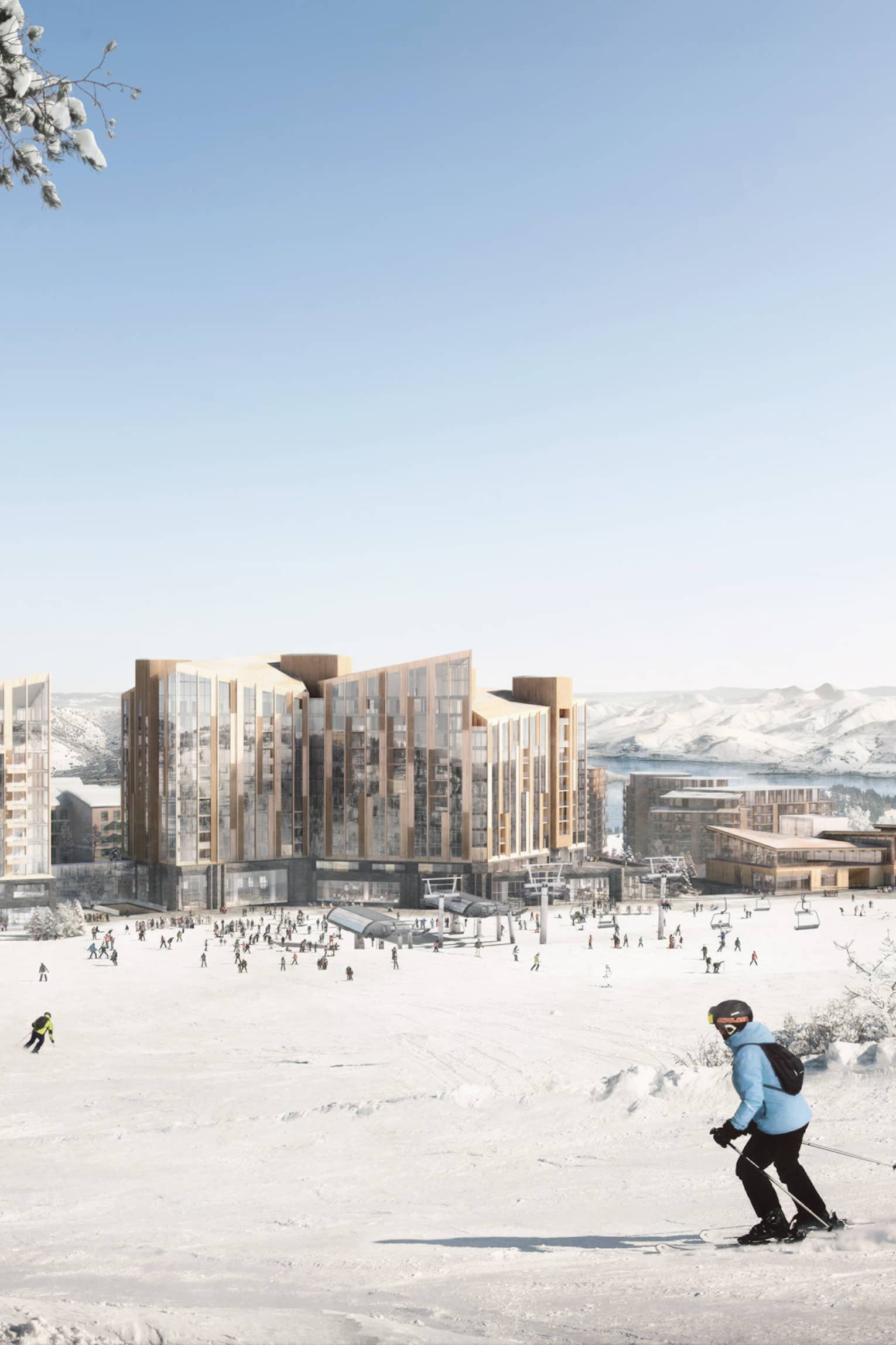 Rendering of ski slopes