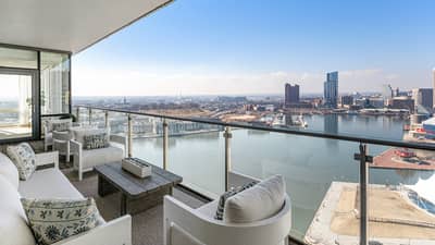 Private residence balcony overlooking the river