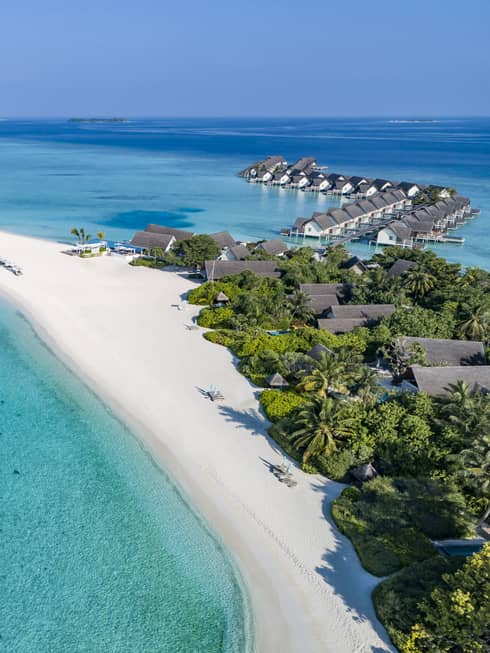 Aerial view of Four Seasons Resort Maldives at Landaa Giraavaru