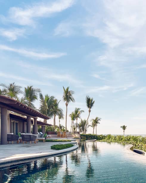 Luna Ocean Villa exterior with infinity edge pool