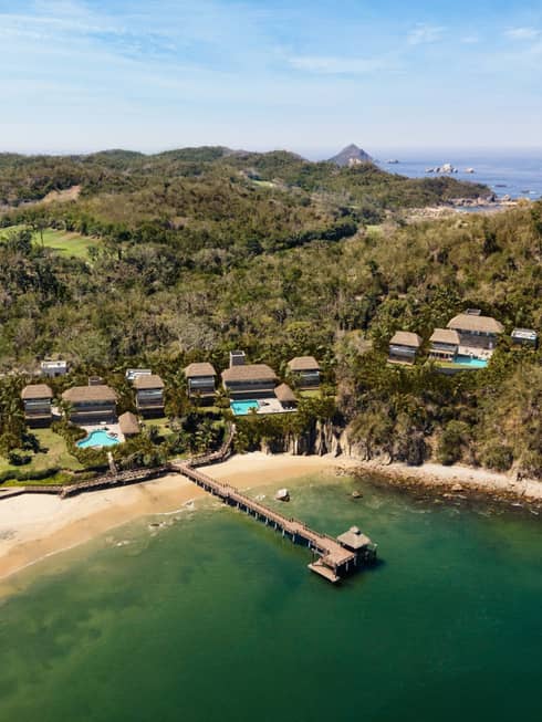 Aerial view of residences