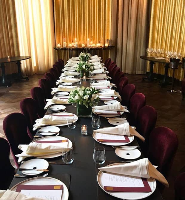 Table setting in luxury event space