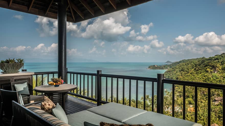 Residence terrace looking out on the Gulf of Thailand