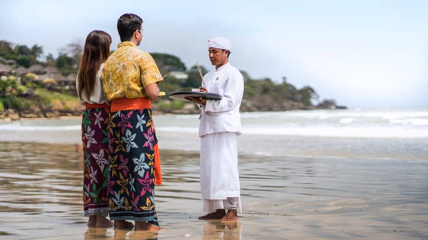 Blessing ritual with resort priest