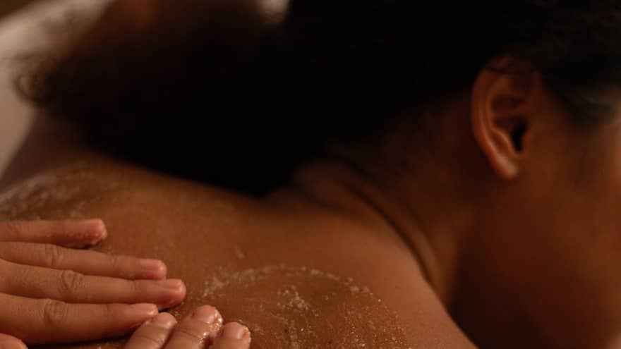 Guest getting a back massage.