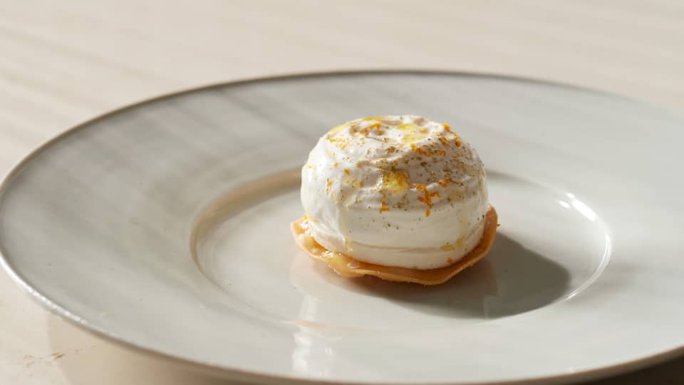 Gourmet dessert on white plate