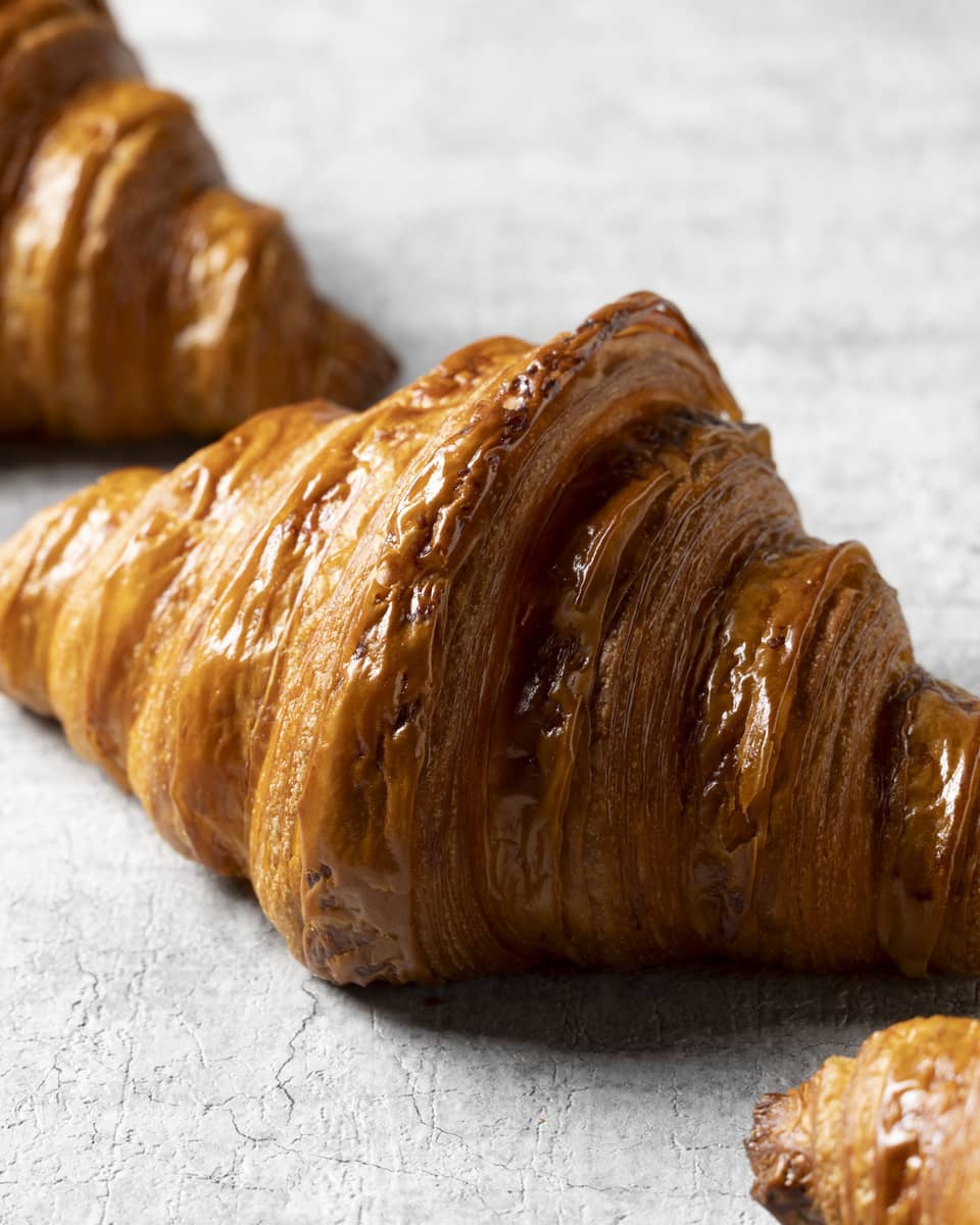 A row of croissants