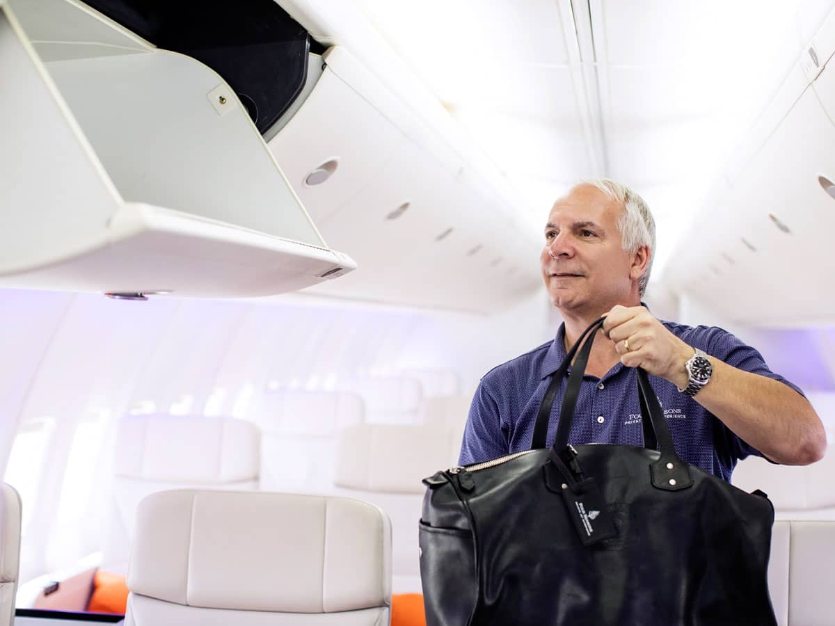 Javier Loureiro with Ghurka cabin bag